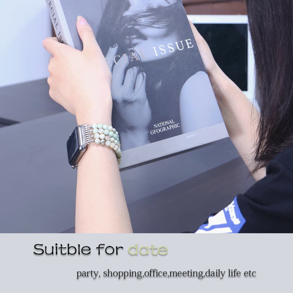 Bracelet de montre compatible avec le bracelet en perles d'œil de tigre Olivenorma