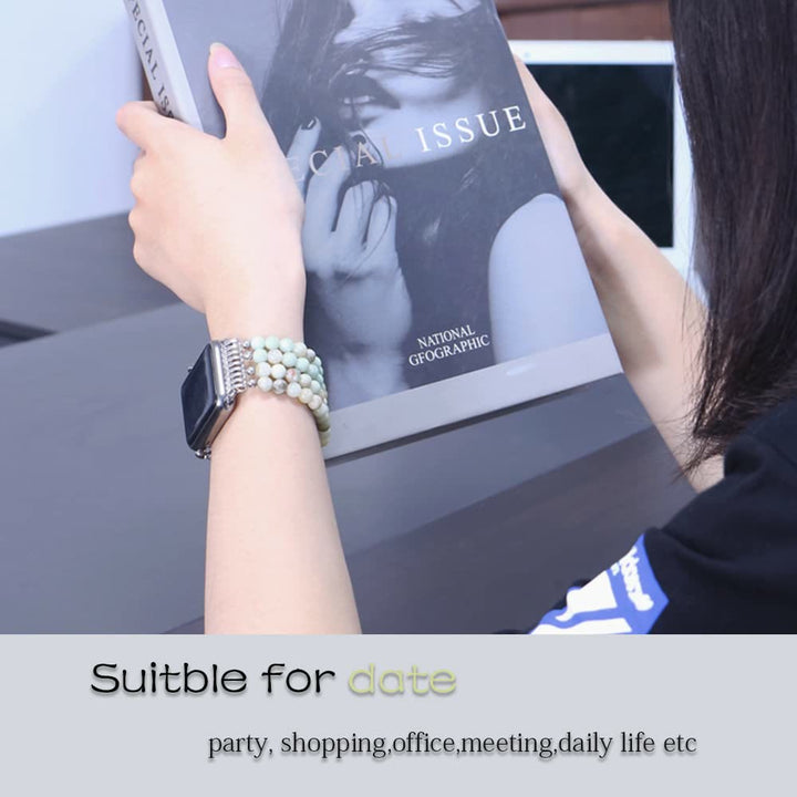 Bracelet de montre compatible avec le bracelet en perles d'œil de tigre Olivenorma