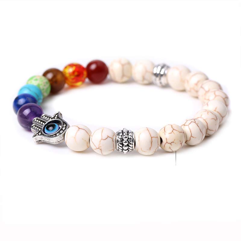 Bracelet Olivenorma Chakra Naturel Hamsa & Evil Eye Reki