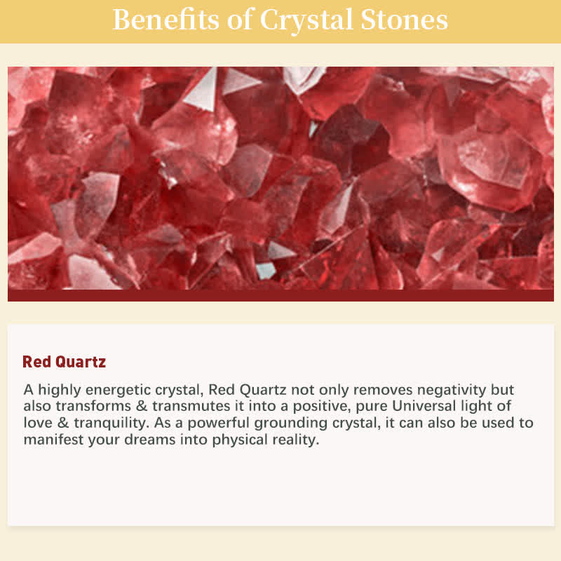 Bague de guérison en quartz rouge avec perle