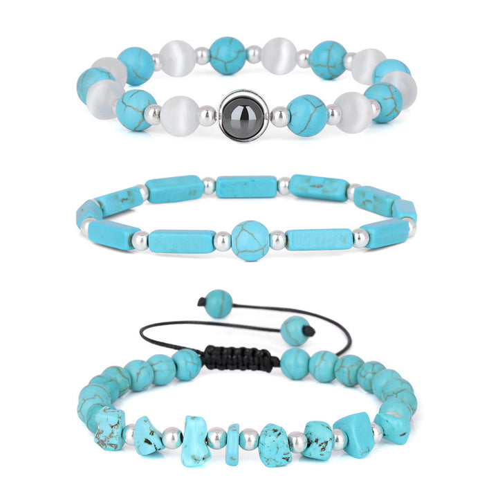 Bracelet en cristal naturel Olivenorma « Healing Wishes » en 3 pièces