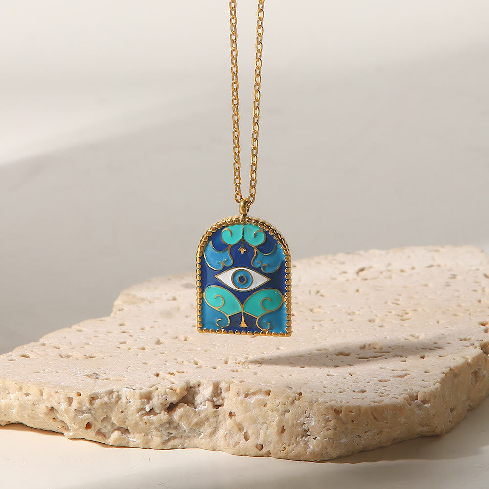 Collier de Tarot Olivenorma Blue Evil Eye Galaxy Sun
