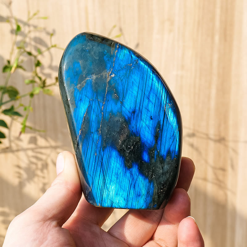 Pierre précieuse de décoration en pierre brute de labradorite naturelle Olivenorma