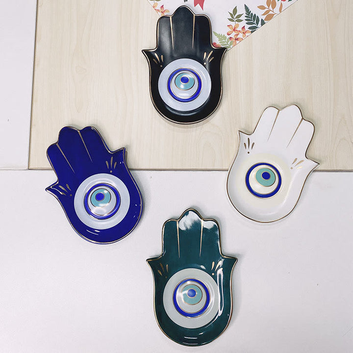 Olivenorma Hamsa Petit plateau à bijoux Evil Eye Sous-verre