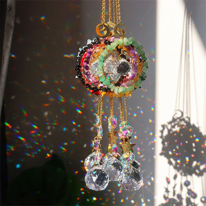 Attrape-soleil de guérison lunaire en cercle de cristal Olivenorma