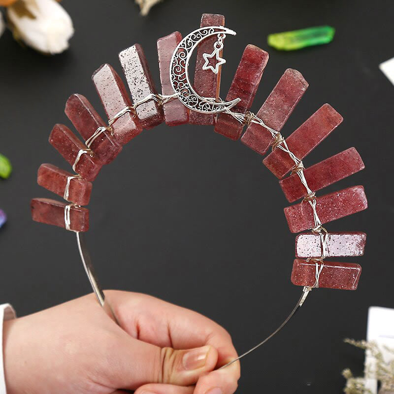 Couronne de cristal à tube plat en forme d'étoile de lune tridimensionnelle Olivenorma