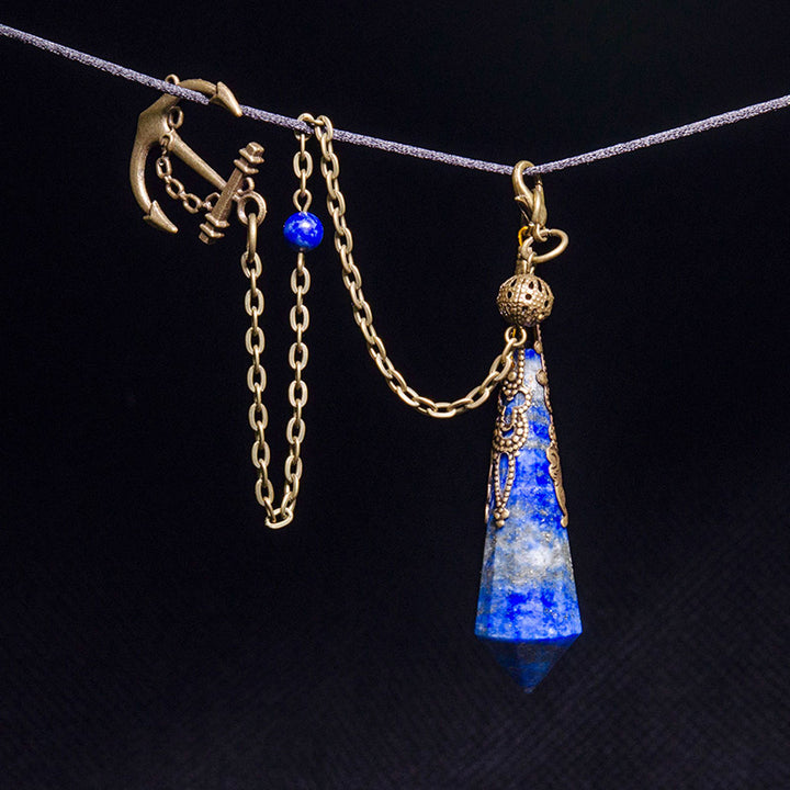 Pendule rétro positif en lapis-lazuli