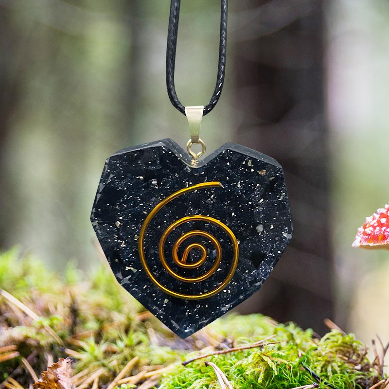 Collier coeur en cristal naturel en grès bleu Olivenorma