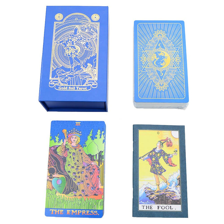 Cartes de tarot Olivenorma Green Blue Moon en feuille d'or
