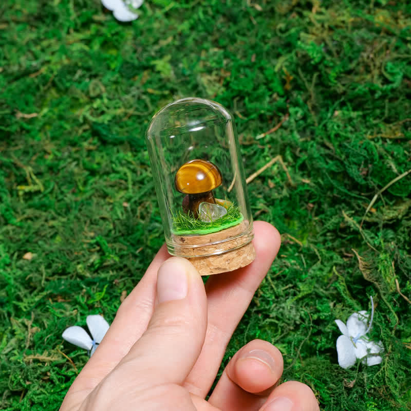 Couvercle en verre Olivenorma Décoration champignon en cristal naturel