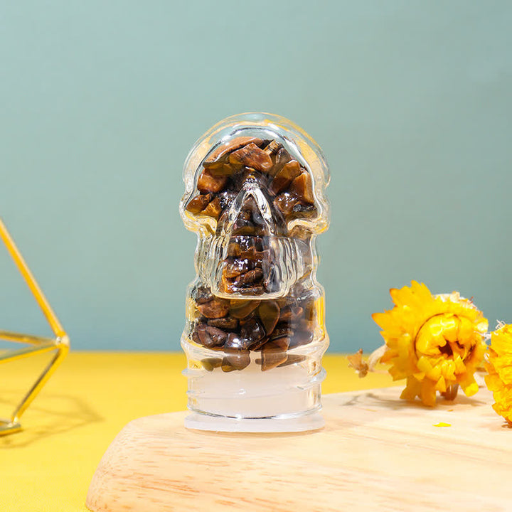 Bouteille d'eau en cristal avec crâne Olivenorma
