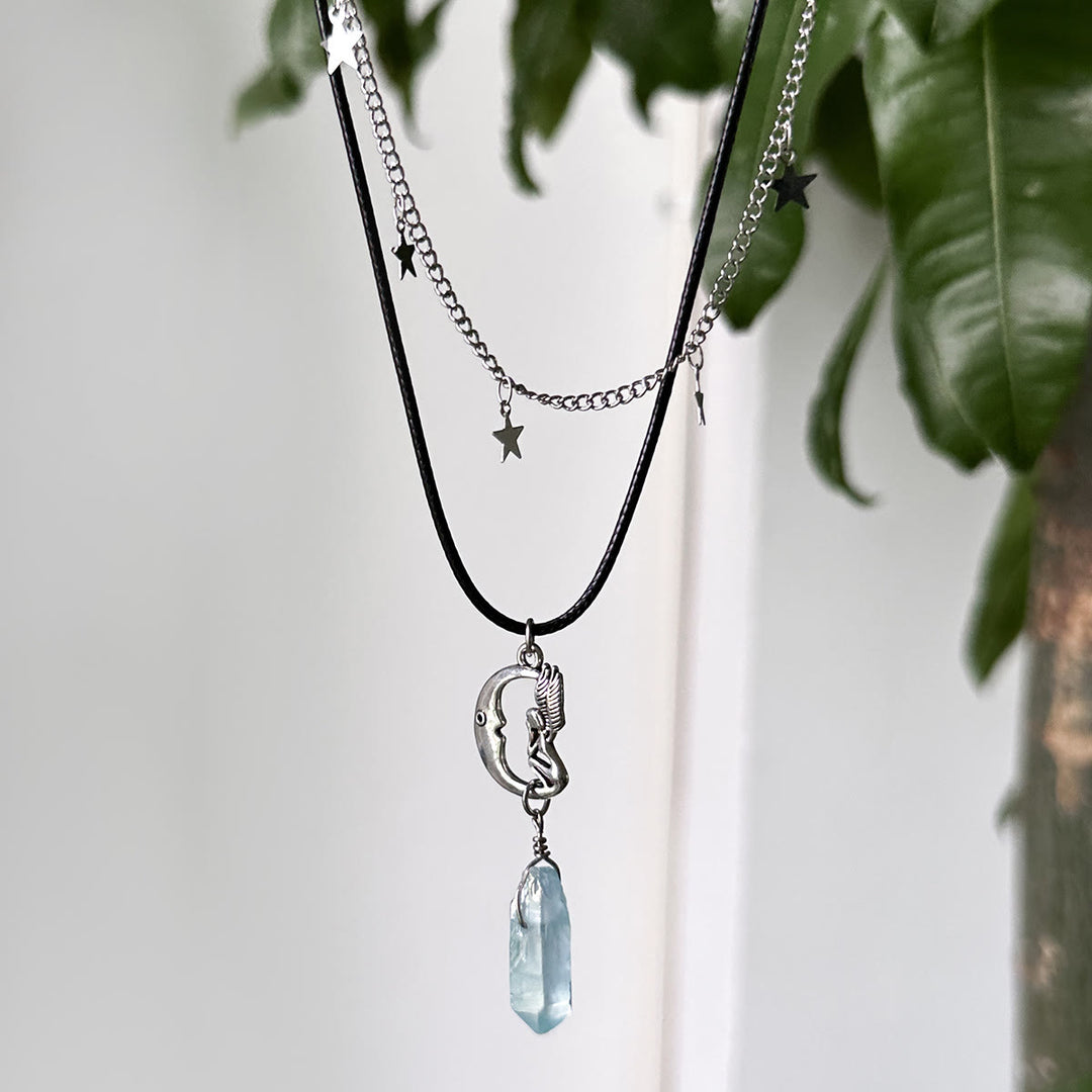 Ensemble de colliers avec pendentif en pierre naturelle Arbre de vie et mauvais œil Olivenorma