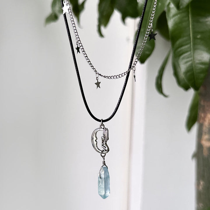 Ensemble de colliers avec pendentif en pierre naturelle Arbre de vie et mauvais œil Olivenorma