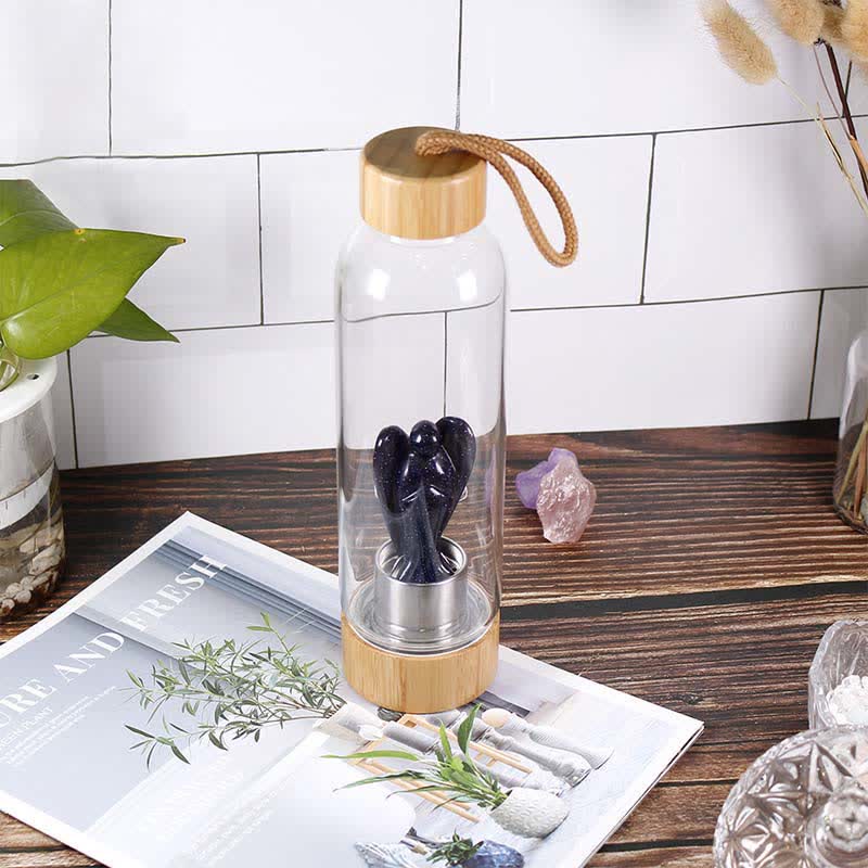 Bouteille d'eau en cristal sculptée en forme d'ange Olivenorma