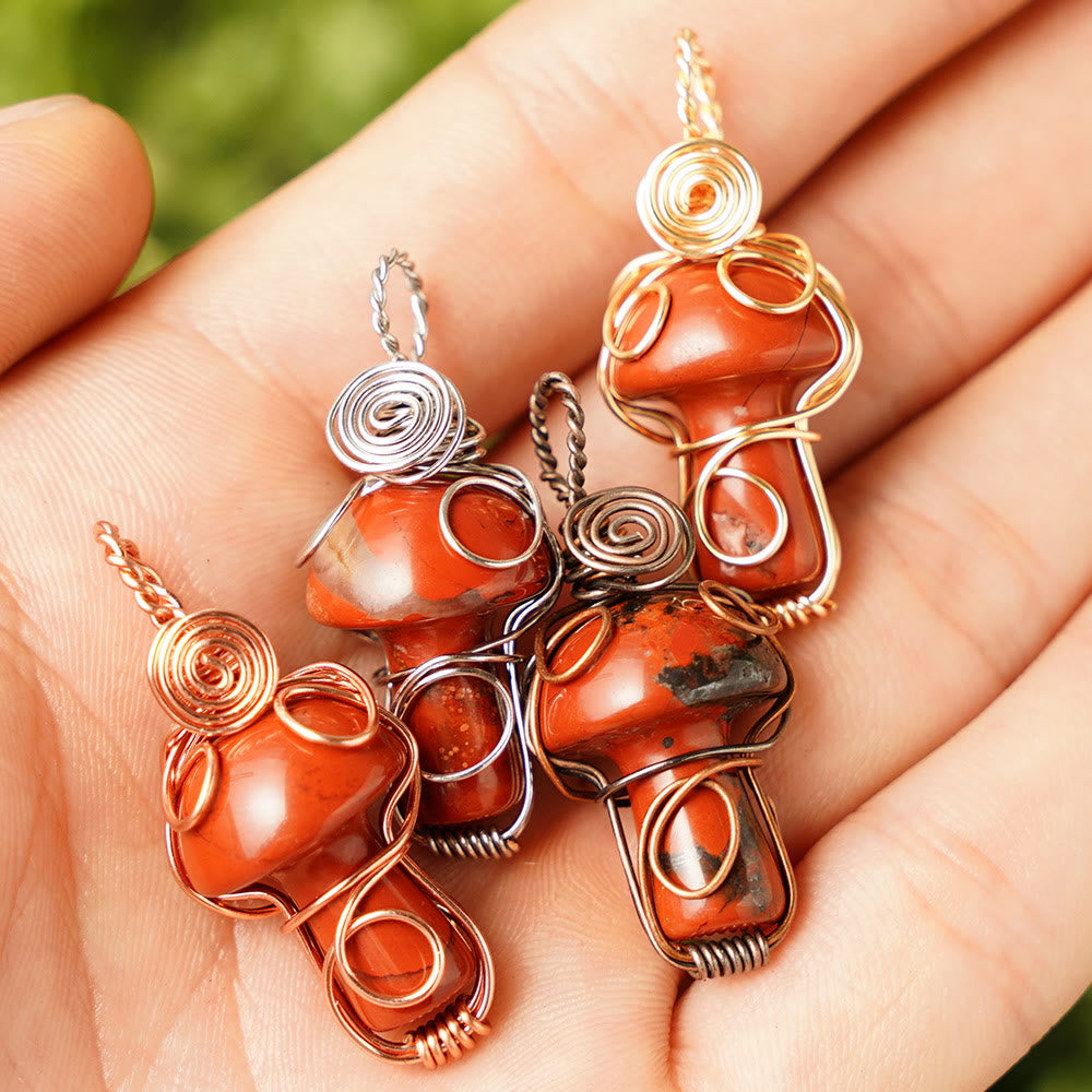 Collier en pierre de guérison naturelle Olivenorma aux champignons