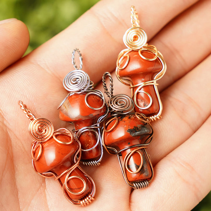 Collier en pierre de guérison naturelle Olivenorma aux champignons