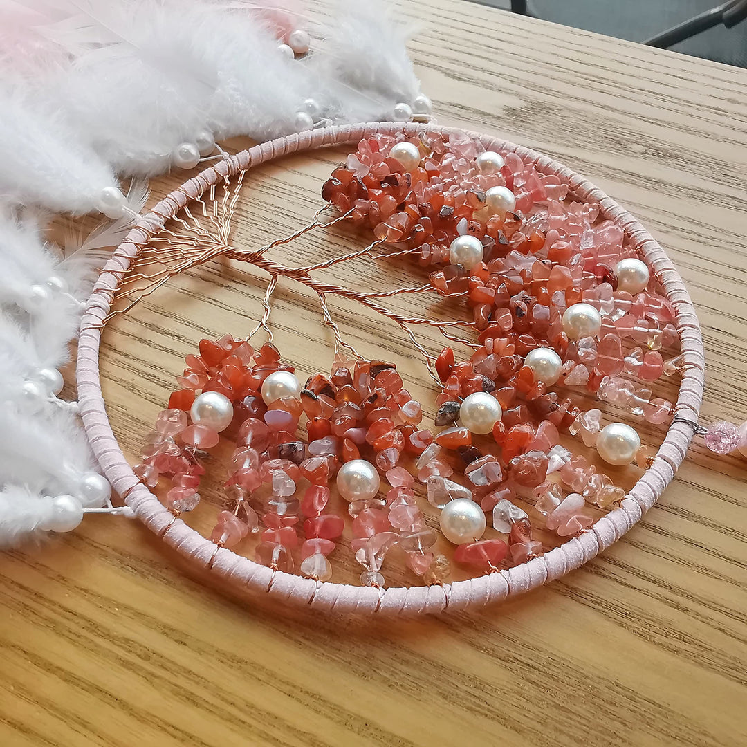 Arbre de vie en cristal de guérison Olivenorma, attrape-rêves violet