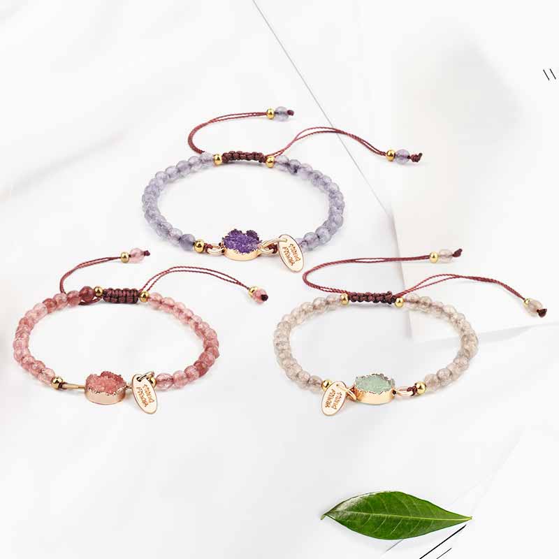 Bracelet Olivenorma en quartz rose, aventurine verte et améthyste