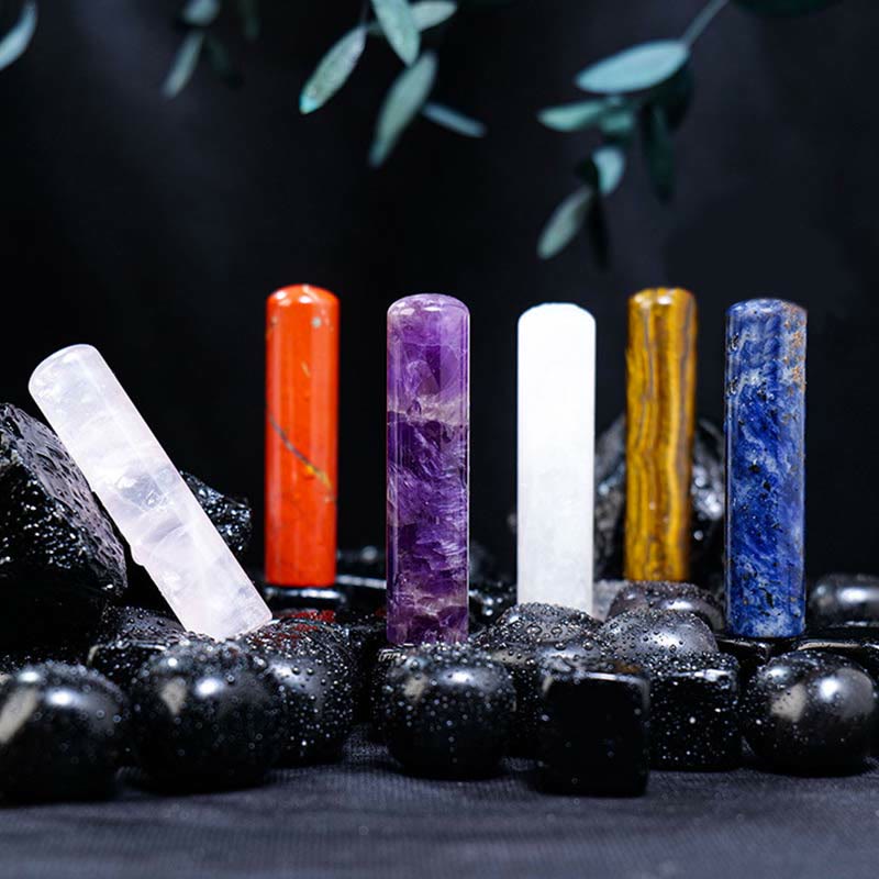 Ornement cylindrique en cristal de chakra naturel Olivenorma Décoration en pierres précieuses