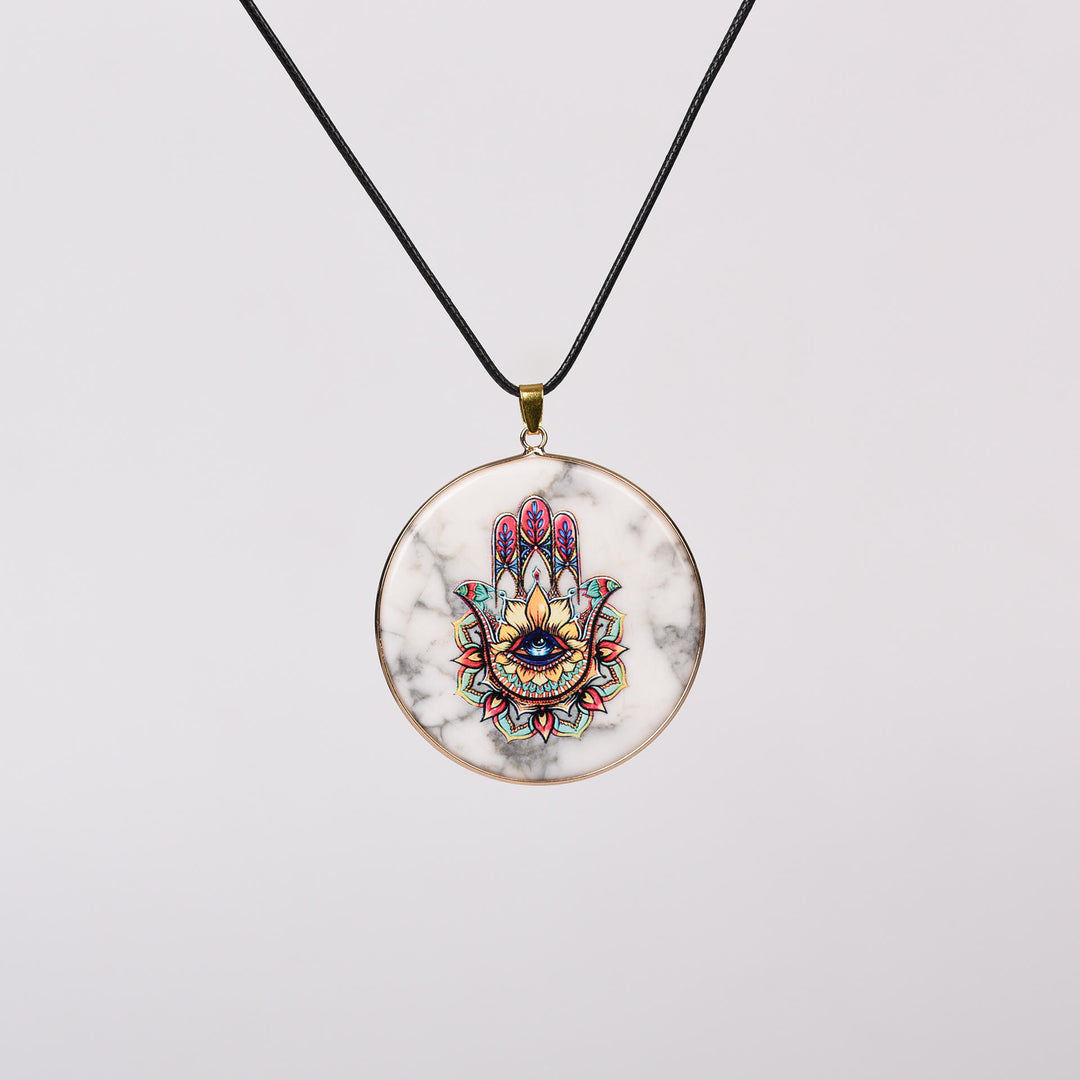 Collier Arbre de Vie en Cristal Hamsa Chakra Olivenorma