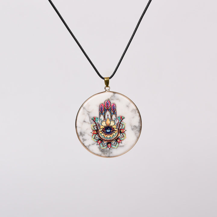 Collier Arbre de Vie en Cristal Hamsa Chakra Olivenorma