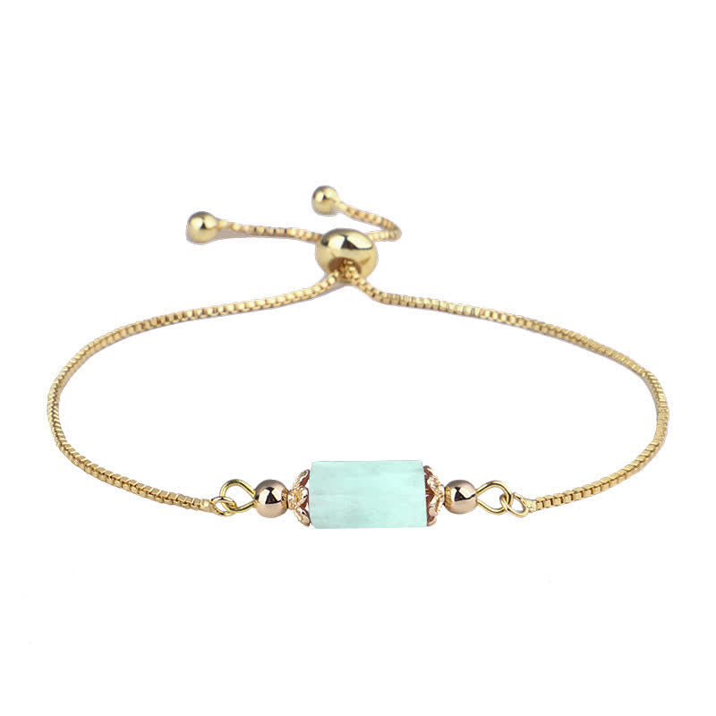 Bracelet chaîne en or délicat avec cristal naturel Olivenorma