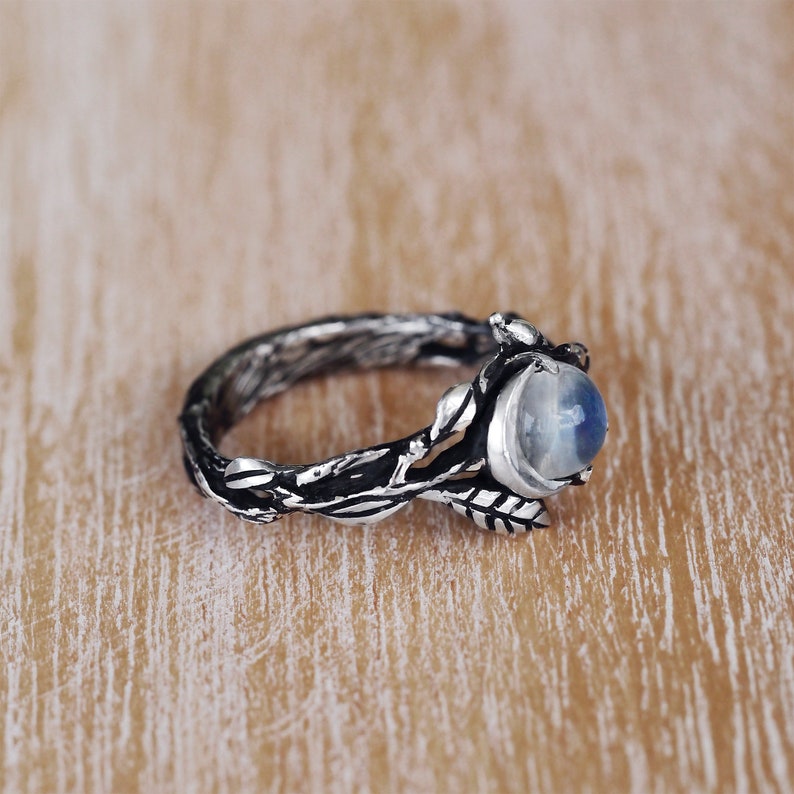 Bague de lumière de lune en pierre de lune Olivenorma