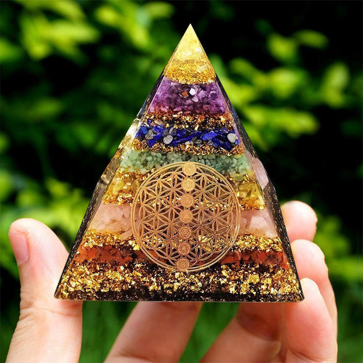 Pyramide d'orgone Fleur de Vie Chakra Olivenorma