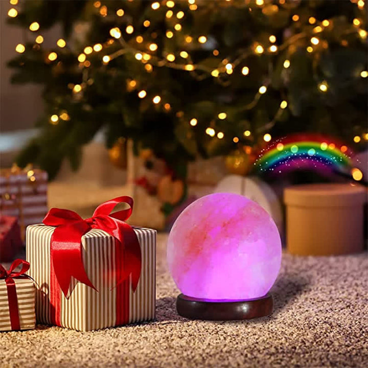 Lampe de sel rose de l'Himalaya en forme de boule Olivenorma