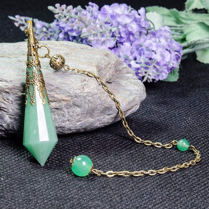Pendule d'équilibre énergétique en aventurine verte Olivenorma