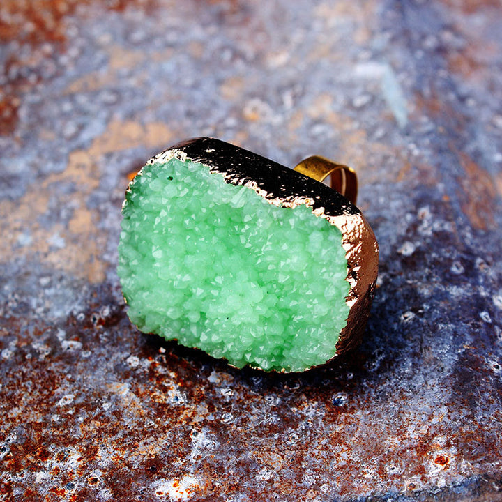 Bague ouverte remplie d'or avec grappes naturelles irrégulières Olivenorma