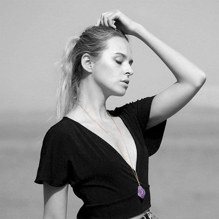 Collier de guérison en cristal d'améthyste Olivenorma