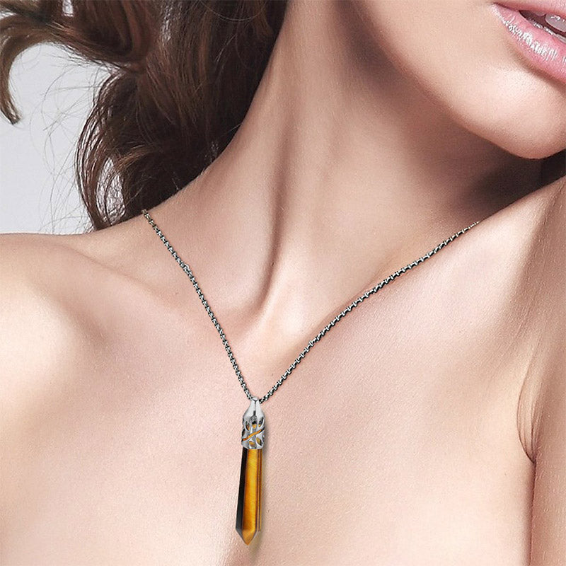 Collier de protection contre les balles en cristal avec pierres précieuses