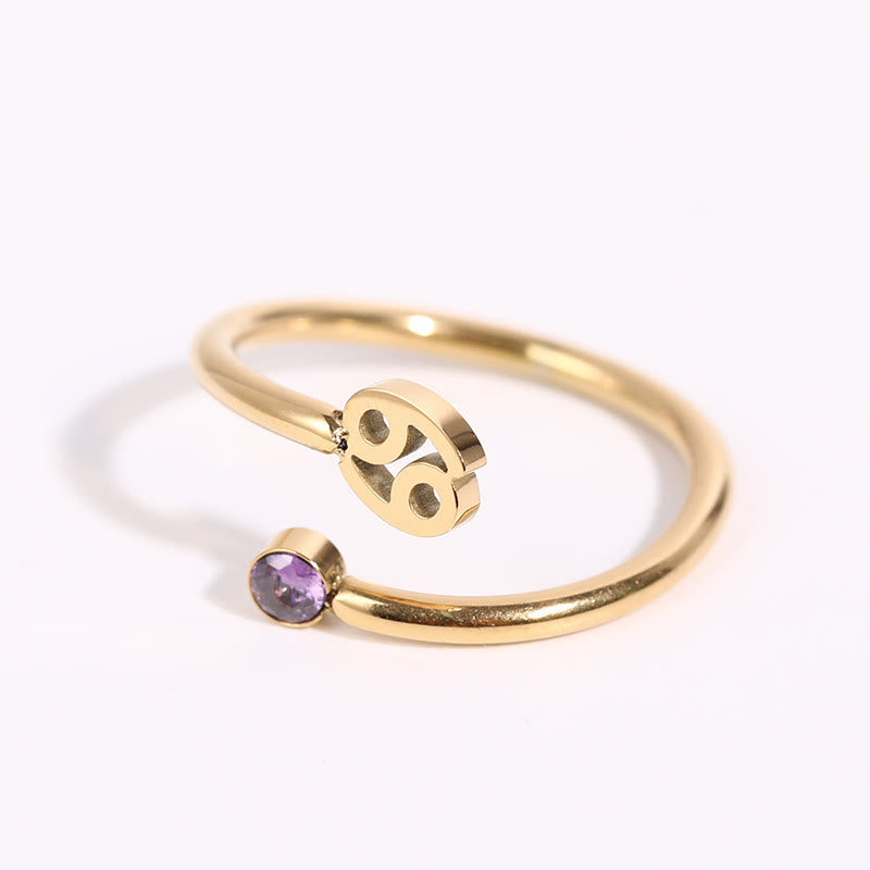 Bague avec pierre de naissance du zodiaque Olivenorma