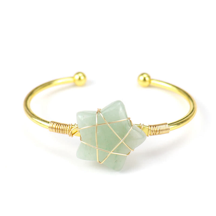 Bracelet en pierres précieuses en forme d'étoile enveloppé de fil d'or Olivenorma