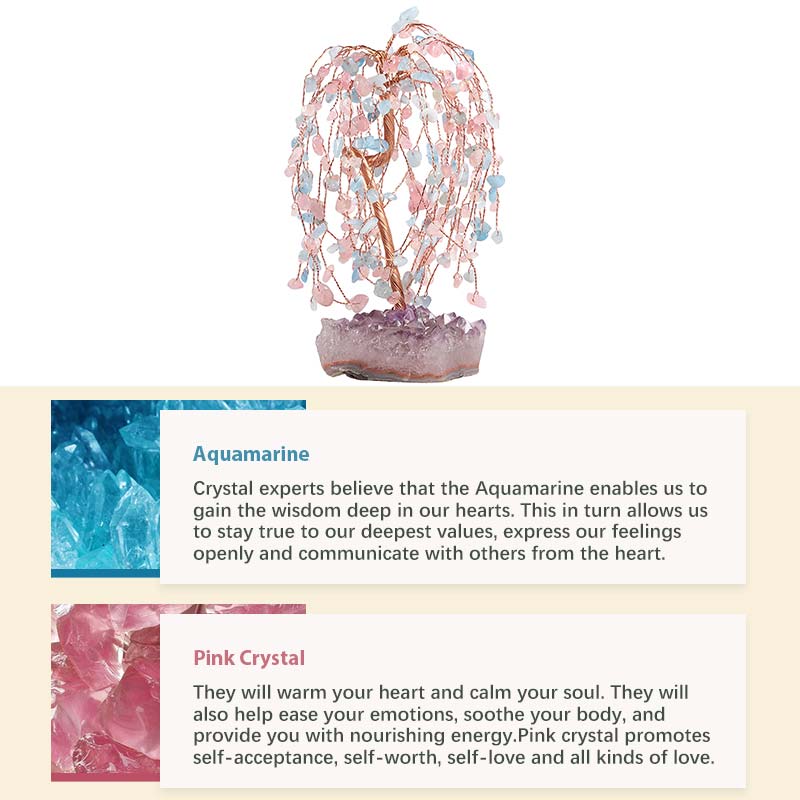 Arbre Feng Shui en pierre de cristal naturel Olivenorma