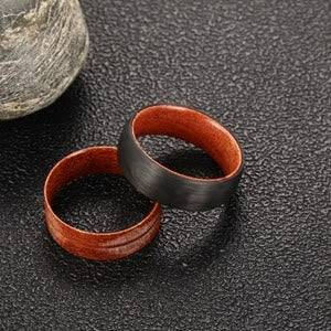 Bague en bois de tonneau de whisky en carbure de tungstène noir Olivenorma 8 mm