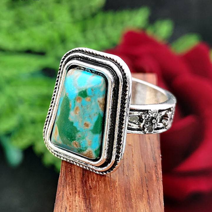 Bague Olivenorma avec pierre empereur et rose en relief - 10 - image 0