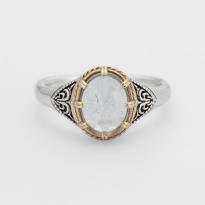 Bague en argent sterling 925 avec labradorite naturelle Olivenorma