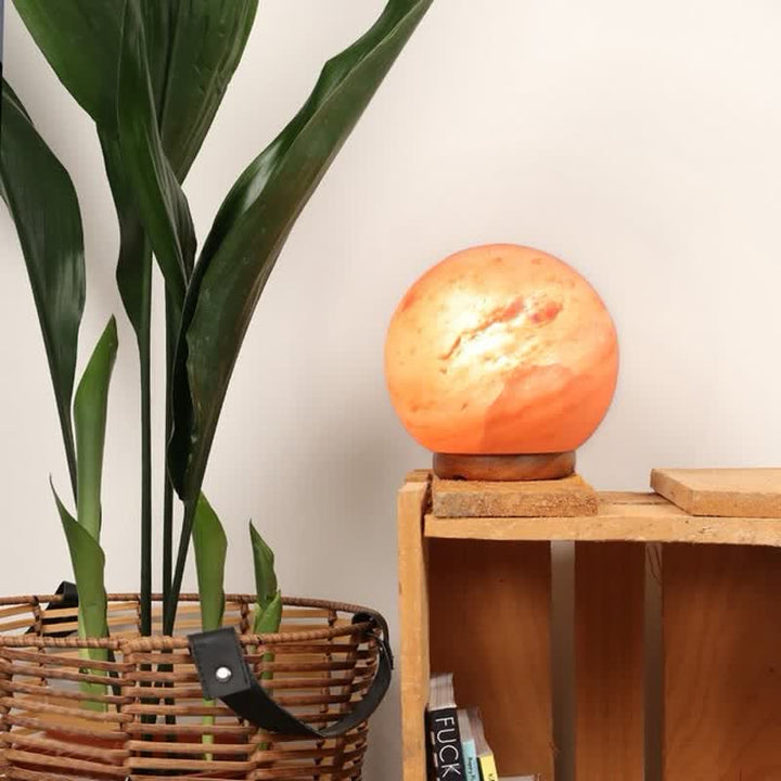 Lampe de sel rose de l'Himalaya en forme de boule Olivenorma