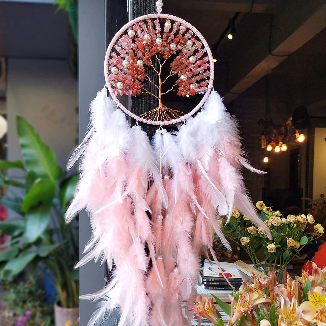 Arbre de vie en cristal de guérison Olivenorma, attrape-rêves violet