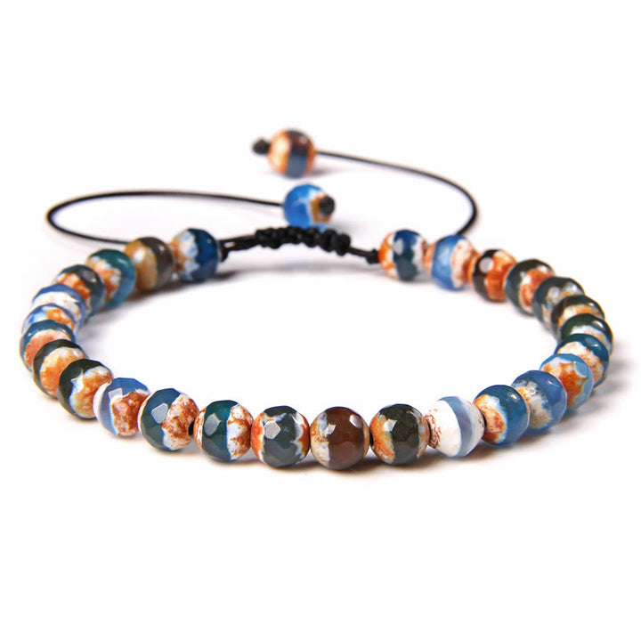 Bracelet tressé en perles de pierre naturelle de 6 mm Olivenorma