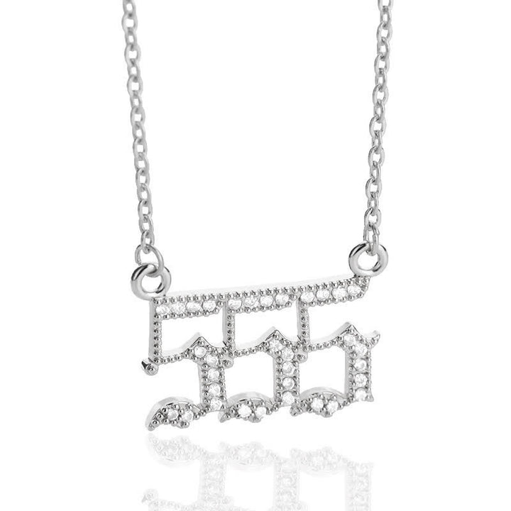 Collier avec chiffres angéliques en zircone Olivenorma