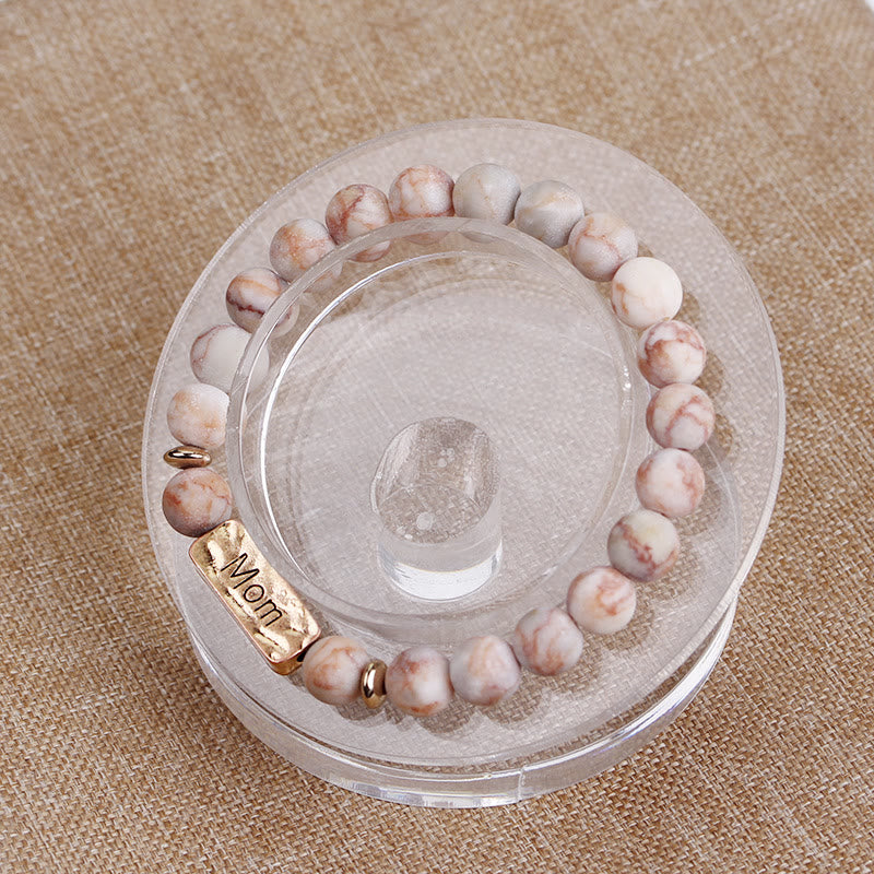 Bracelet gravé avec pierres précieuses naturelles Olivenorma Mom Patience