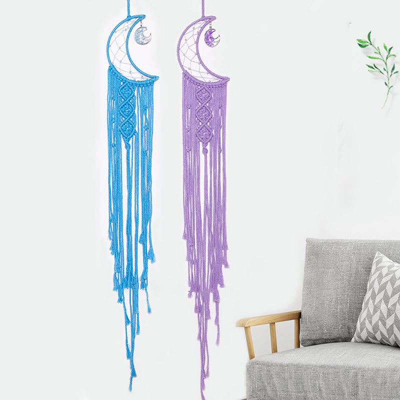 Attrape-rêves en corde de coton tressée avec arbre de vie en cristal Olivenorma