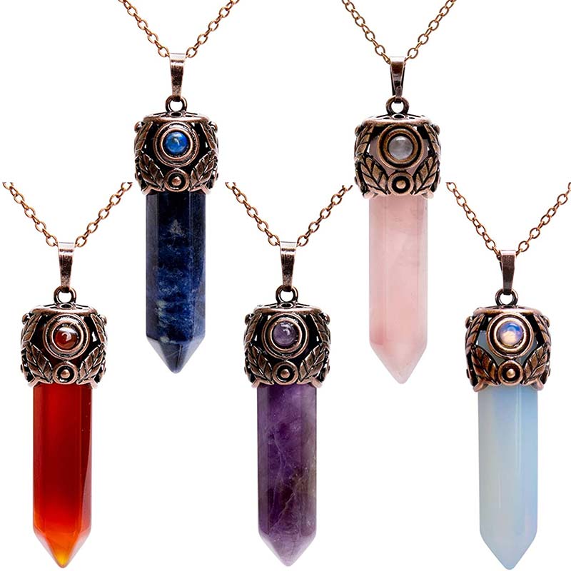 Collier hexagonal en cristal naturel Olivenorma