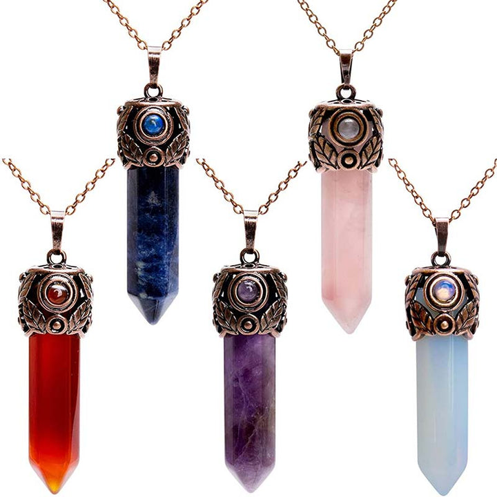 Collier hexagonal en cristal naturel Olivenorma