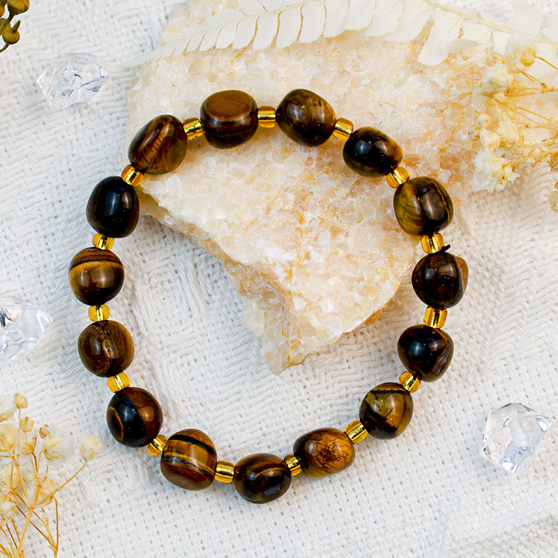 Bracelet artisanal en gravier de cristal irrégulier Olivenorma