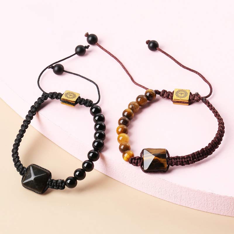Bracelet de protection en œil de tigre naturel