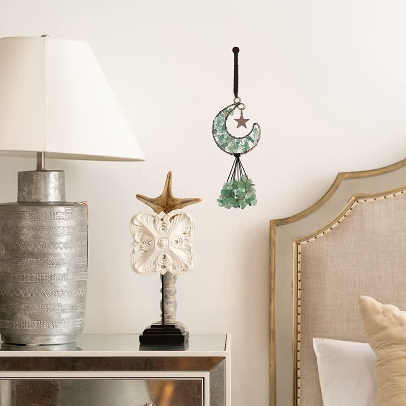 Carillon à vent en cristal de chakra de la lune et des étoiles Olivenorma